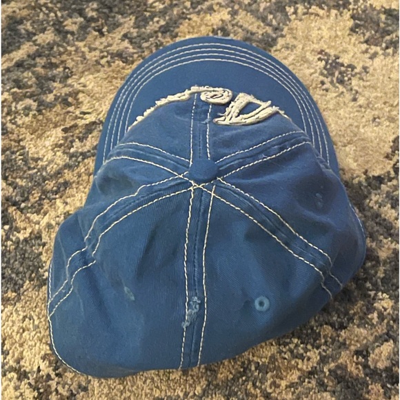 Aeropostale Hat Cap Fitted Small Mens Blue Cotton Sport Outdoor Designer Script - Picture 2 of 7